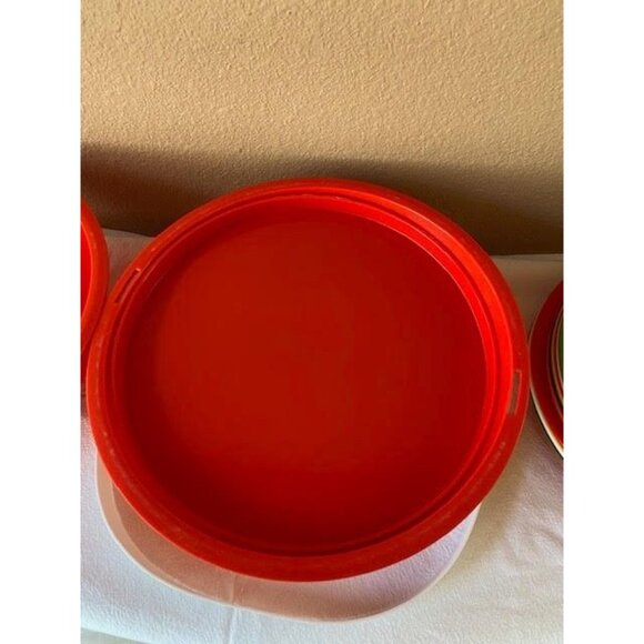 VTG MCM INGRID CHICAGO Party Ball Picnic Camping Set Retro Red Service For 6 - Picture 13 of 16